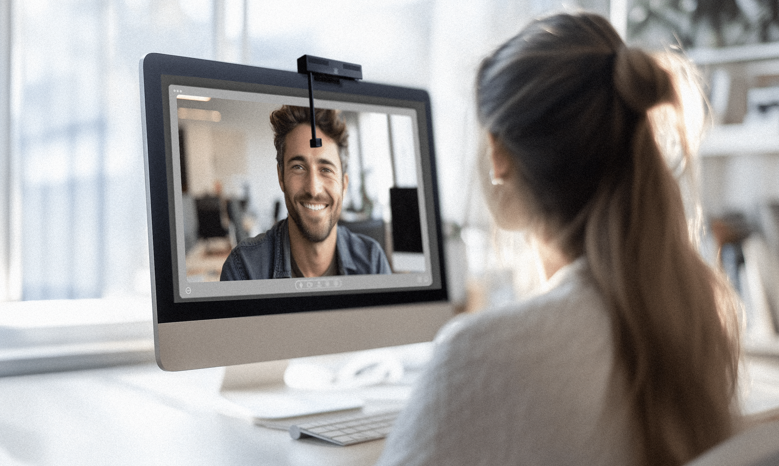 How to align the presenter, presentation, and camera for natural video call engagement - iContact Camera